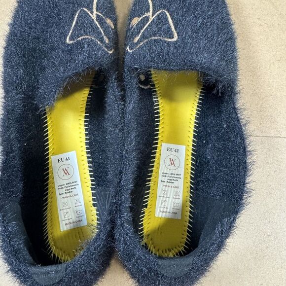 VIVAIA Samantha Square Toe Faux Mink Knit Loafers Womens 9.5 Black Dog Slip On - Picture 11 of 13